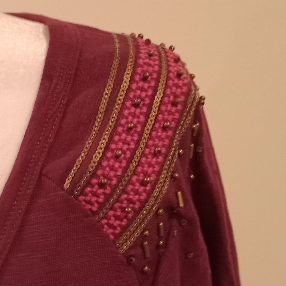 American Rag Maroon Long Sleeve Top - Picture 2 of 7